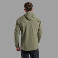 Caper Montane Men's Tenacity Nano Hooded Softshell Jacket Model Back MTNNHCAP