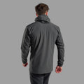 Midnight Grey Montane Men's Tenacity Nano Hooded Softshell Jacket Model Back MTNNHMNG