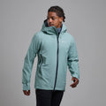 Sea Mist Montane Men's Torren Waterproof Jacket Model Front MTOJASEA
