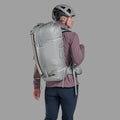 Pebble Blue Montane Valen 40+5L Backpack Model Front PVA40PEB