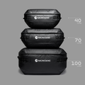 Stacked Duffel bags in 40, 70 and 100 litre