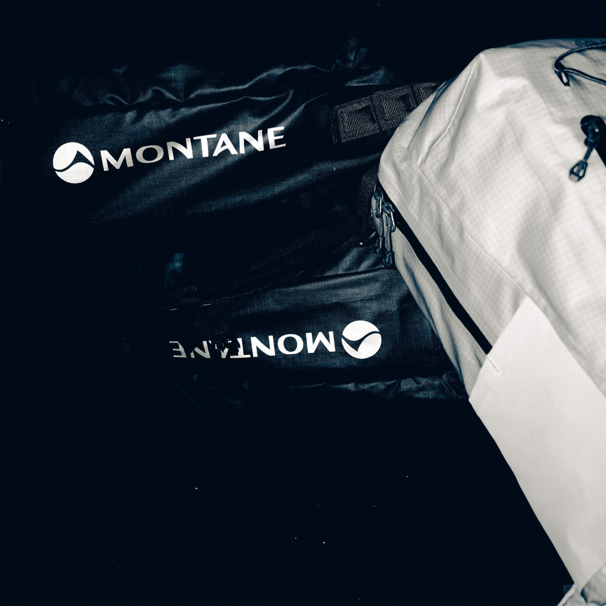 Montane branded duffel with a black background