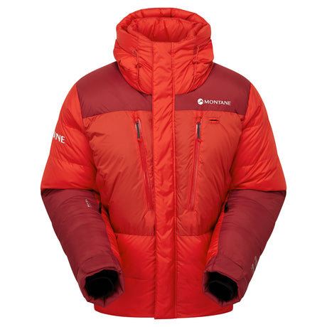 Adrenaline Red Montane Apex 8000 Down Jacket Ghost Mannequin UAP8JADR