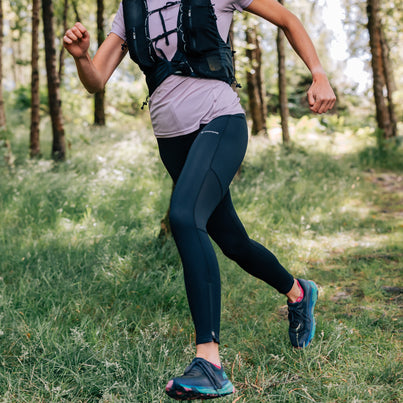 Black Montane Women's Slipstream Trail Running Tights Front FSTTRBLA