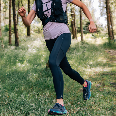 Black Montane Women's Slipstream Trail Running Tights Front FSTTRBLA